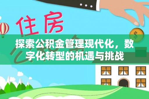 永州探索公积金管理现代化，数字化转型的机遇与挑战